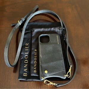 Bandolier iPhone 15 Phone Case (Black with Gold Accents)